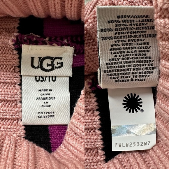NWT Ugg Knit Logo Stadium Beanie Hat Pink OS - Picture 5 of 5
